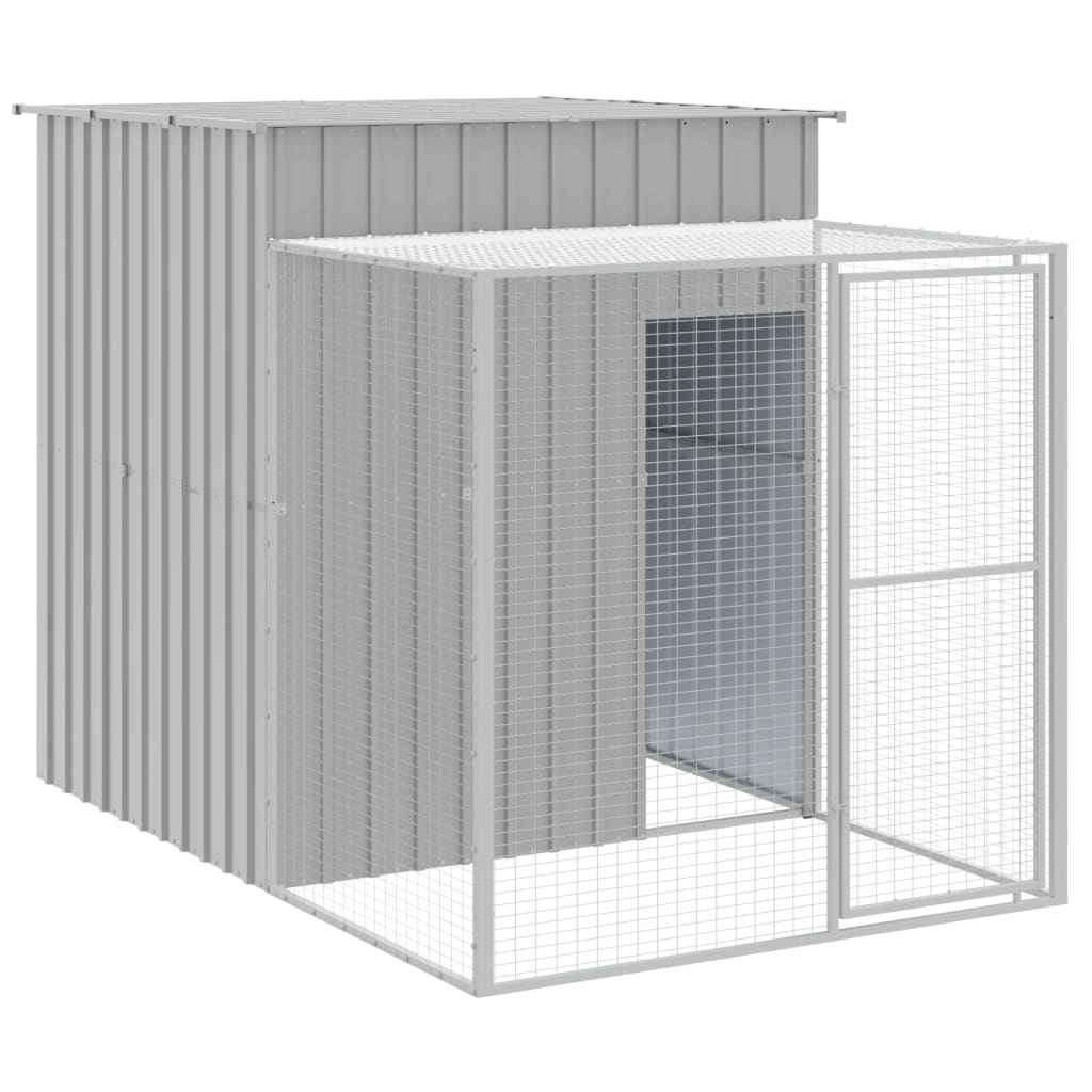 vidaXL Coteț pui cu incintă gri deschis 165x1271x181cm oțel galvanizat vidaXL Coteț pui cu incintă gri deschis 165x1271x181cm oțel galvanizat
