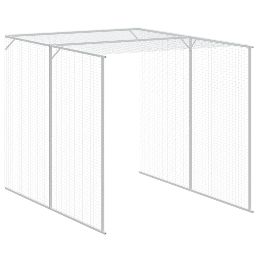vidaXL Coteț pui cu incintă gri deschis 165x1271x181cm oțel galvanizat vidaXL Coteț pui cu incintă gri deschis 165x1271x181cm oțel galvanizat