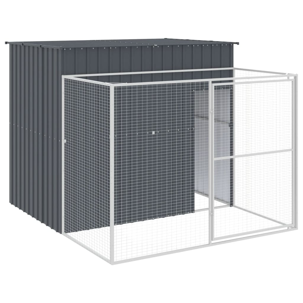 vidaXL Cușcă de câine cu țarc antracit 214x253x181 cm oțel galvanizat vidaXL Cușcă de câine cu țarc antracit 214x253x181 cm oțel galvanizat