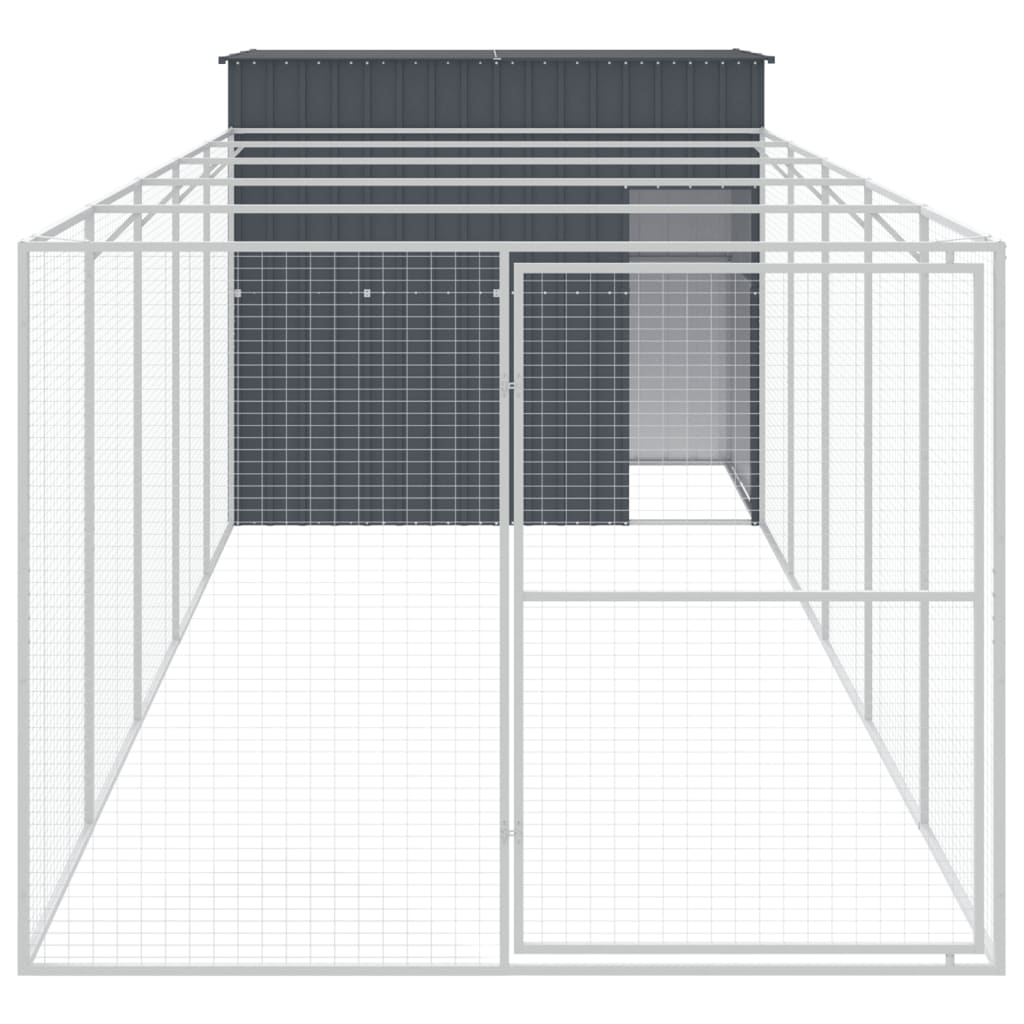 vidaXL Cușcă de câine cu țarc antracit 214x661x181 cm oțel galvanizat vidaXL Cușcă de câine cu țarc antracit 214x661x181 cm oțel galvanizat