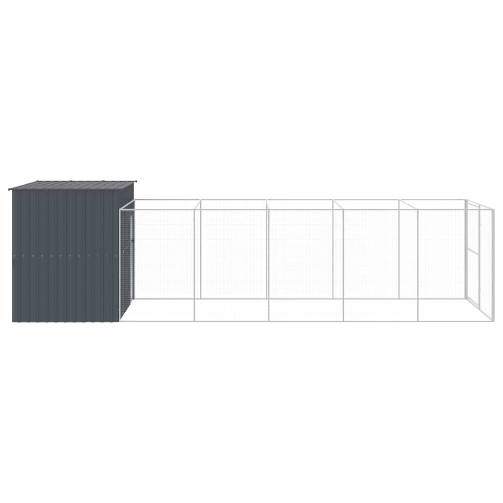 vidaXL Cușcă de câine cu țarc antracit 214x661x181 cm oțel galvanizat vidaXL Cușcă de câine cu țarc antracit 214x661x181 cm oțel galvanizat
