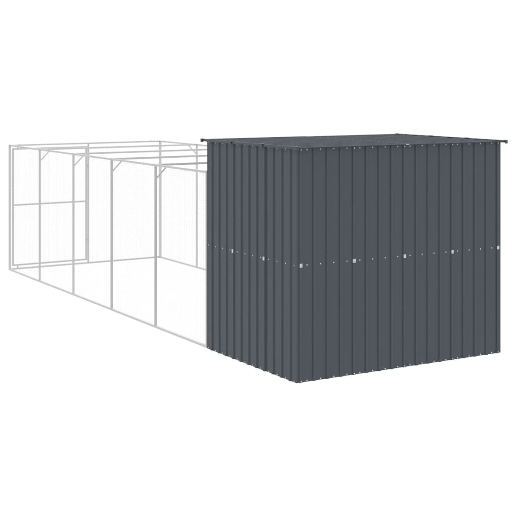 vidaXL Cușcă de câine cu țarc antracit 214x661x181 cm oțel galvanizat vidaXL Cușcă de câine cu țarc antracit 214x661x181 cm oțel galvanizat