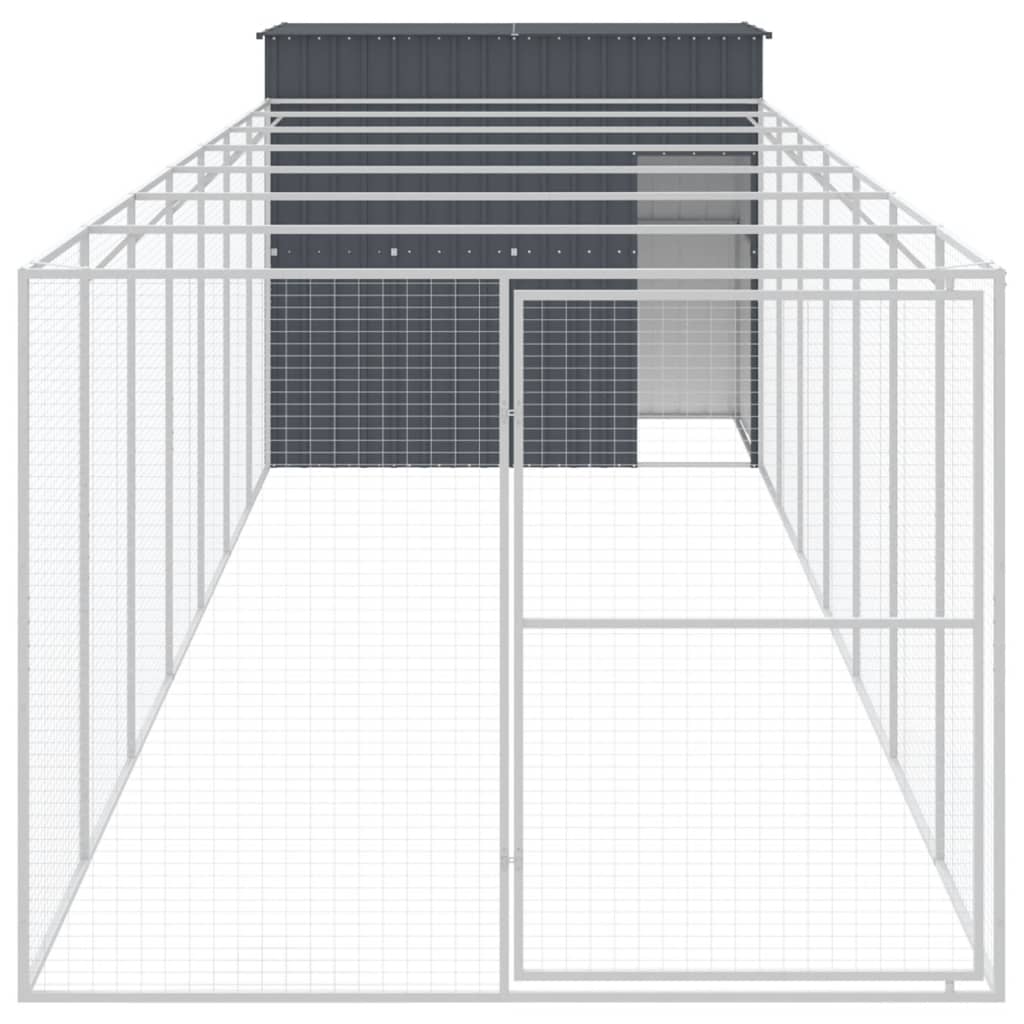 vidaXL Cușcă de câine cu țarc antracit 214x865x181 cm oțel galvanizat vidaXL Cușcă de câine cu țarc antracit 214x865x181 cm oțel galvanizat