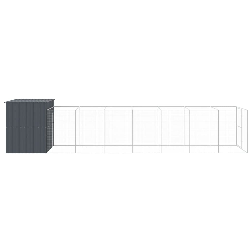 vidaXL Cușcă de câine cu țarc antracit 214x865x181 cm oțel galvanizat vidaXL Cușcă de câine cu țarc antracit 214x865x181 cm oțel galvanizat