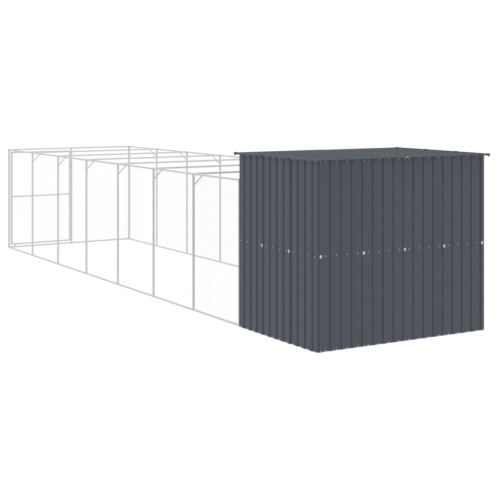 vidaXL Cușcă de câine cu țarc antracit 214x865x181 cm oțel galvanizat vidaXL Cușcă de câine cu țarc antracit 214x865x181 cm oțel galvanizat