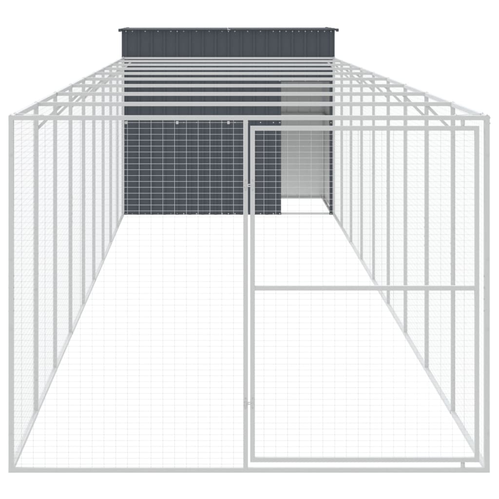 vidaXL Cușcă de câine cu țarc antracit 214x1069x181 cm oțel galvanizat vidaXL Cușcă de câine cu țarc antracit 214x1069x181 cm oțel galvanizat