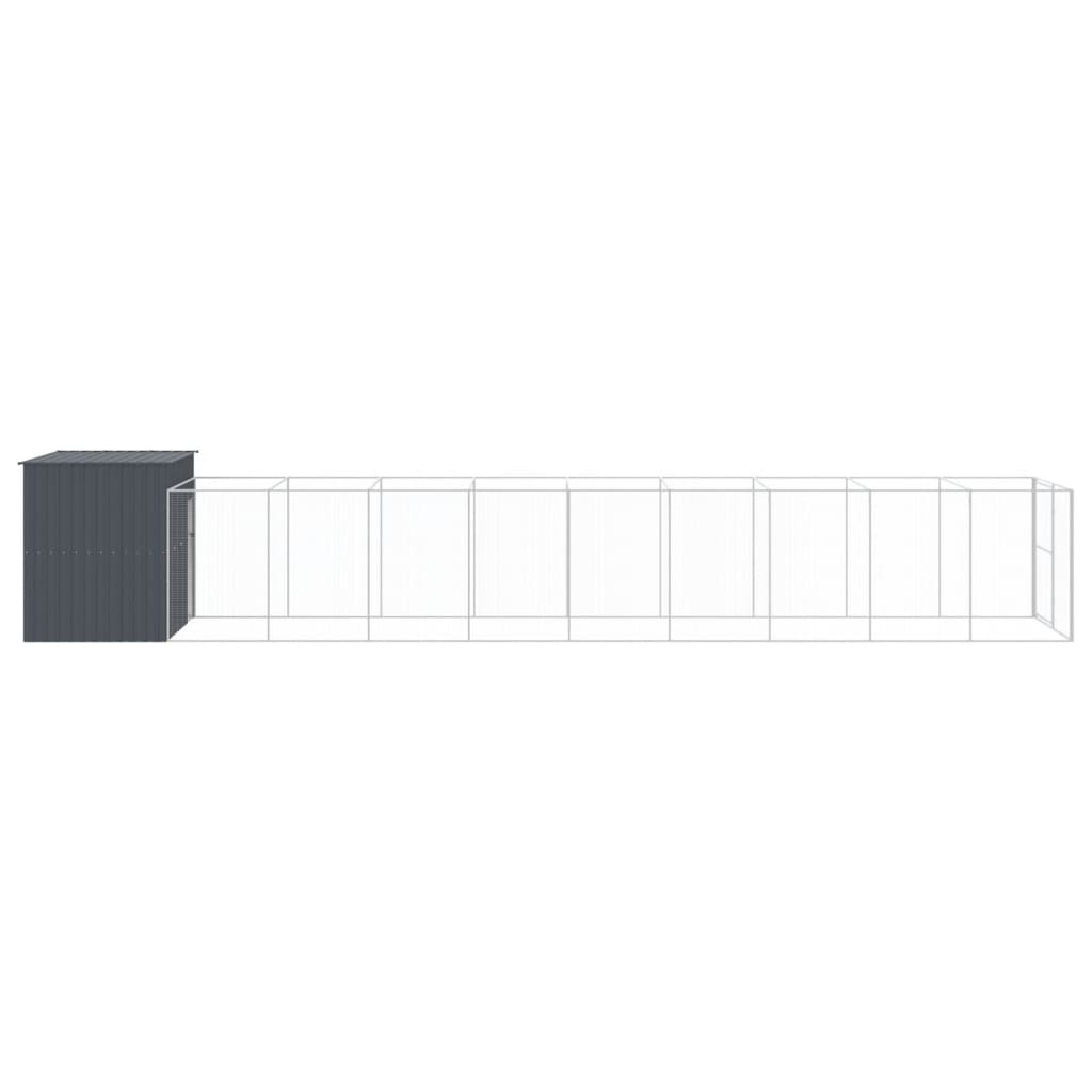 vidaXL Cușcă de câine cu țarc antracit 214x1069x181 cm oțel galvanizat vidaXL Cușcă de câine cu țarc antracit 214x1069x181 cm oțel galvanizat