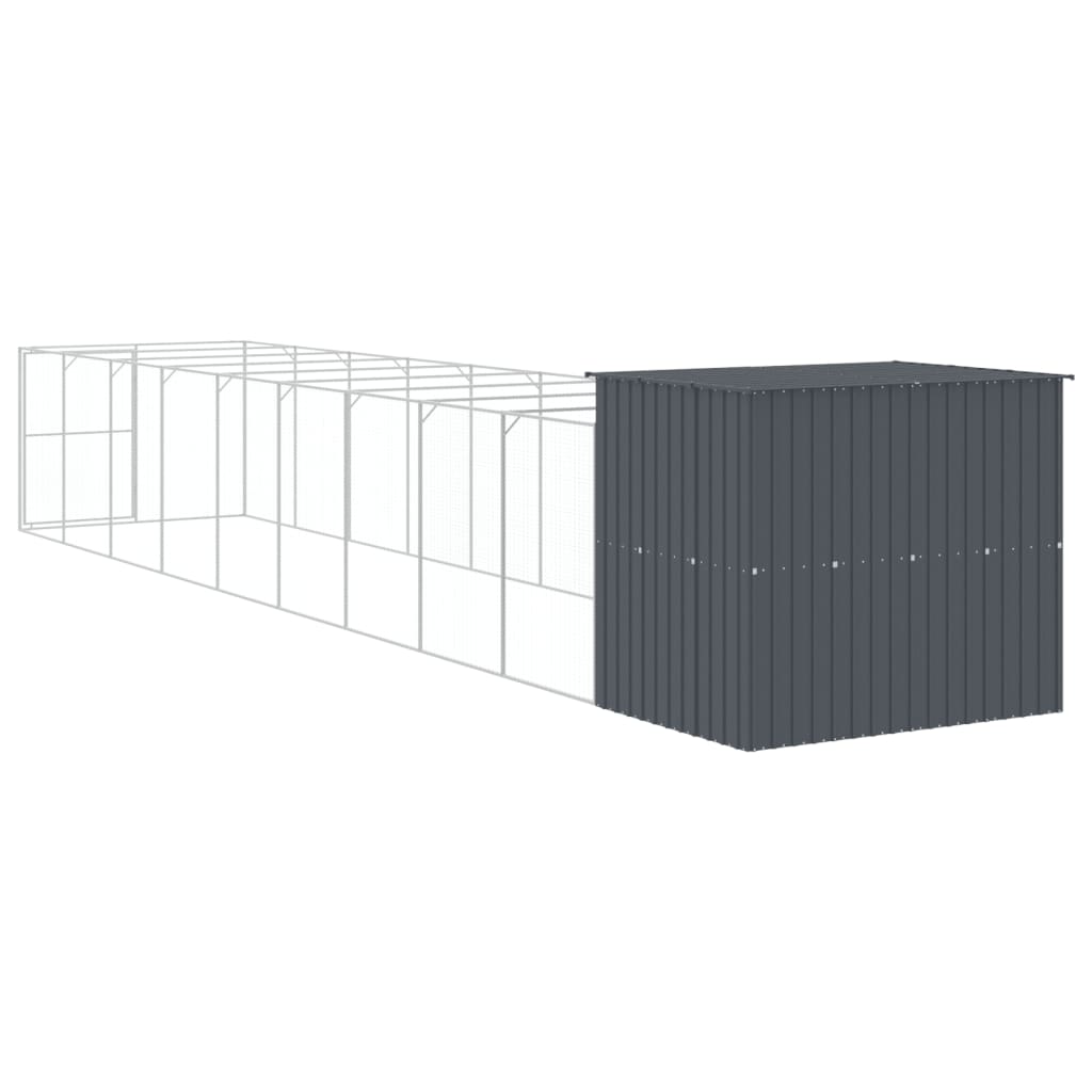 vidaXL Cușcă de câine cu țarc antracit 214x1069x181 cm oțel galvanizat vidaXL Cușcă de câine cu țarc antracit 214x1069x181 cm oțel galvanizat