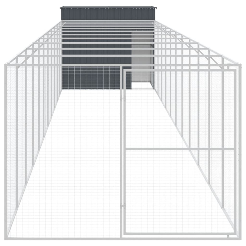 vidaXL Cușcă câine cu țarc antracit 214x1273x181 cm oțel galvanizat vidaXL Cușcă câine cu țarc antracit 214x1273x181 cm oțel galvanizat