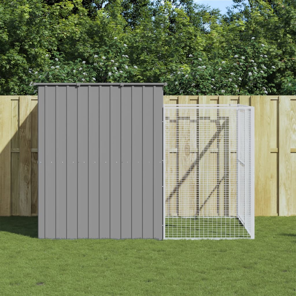 vidaXL Cușcă de câine & țarc gri deschis 214x253x181cm oțel galvanizat vidaXL Cușcă de câine & țarc gri deschis 214x253x181cm oțel galvanizat