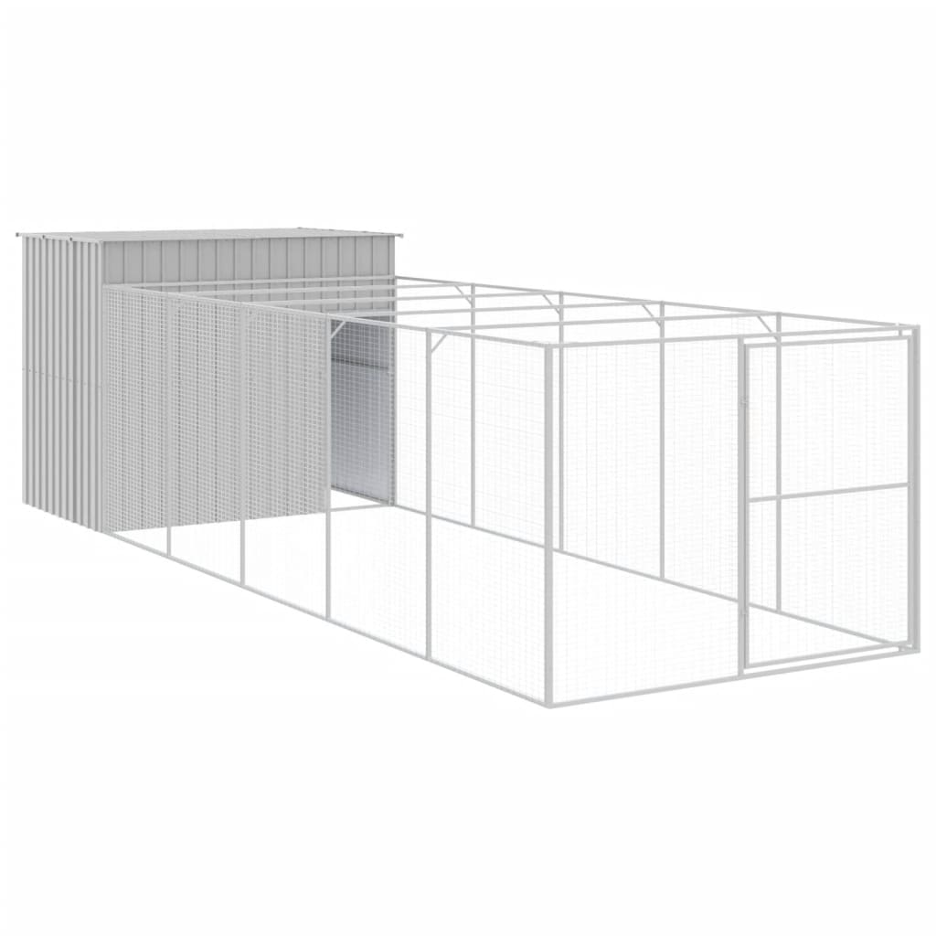 vidaXL Cușcă de câine & țarc gri deschis 214x661x181cm oțel galvanizat vidaXL Cușcă de câine & țarc gri deschis 214x661x181cm oțel galvanizat