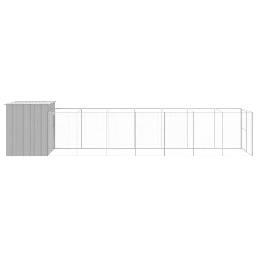 vidaXL Cușcă de câine & țarc gri deschis 214x865x181cm oțel galvanizat vidaXL Cușcă de câine & țarc gri deschis 214x865x181cm oțel galvanizat