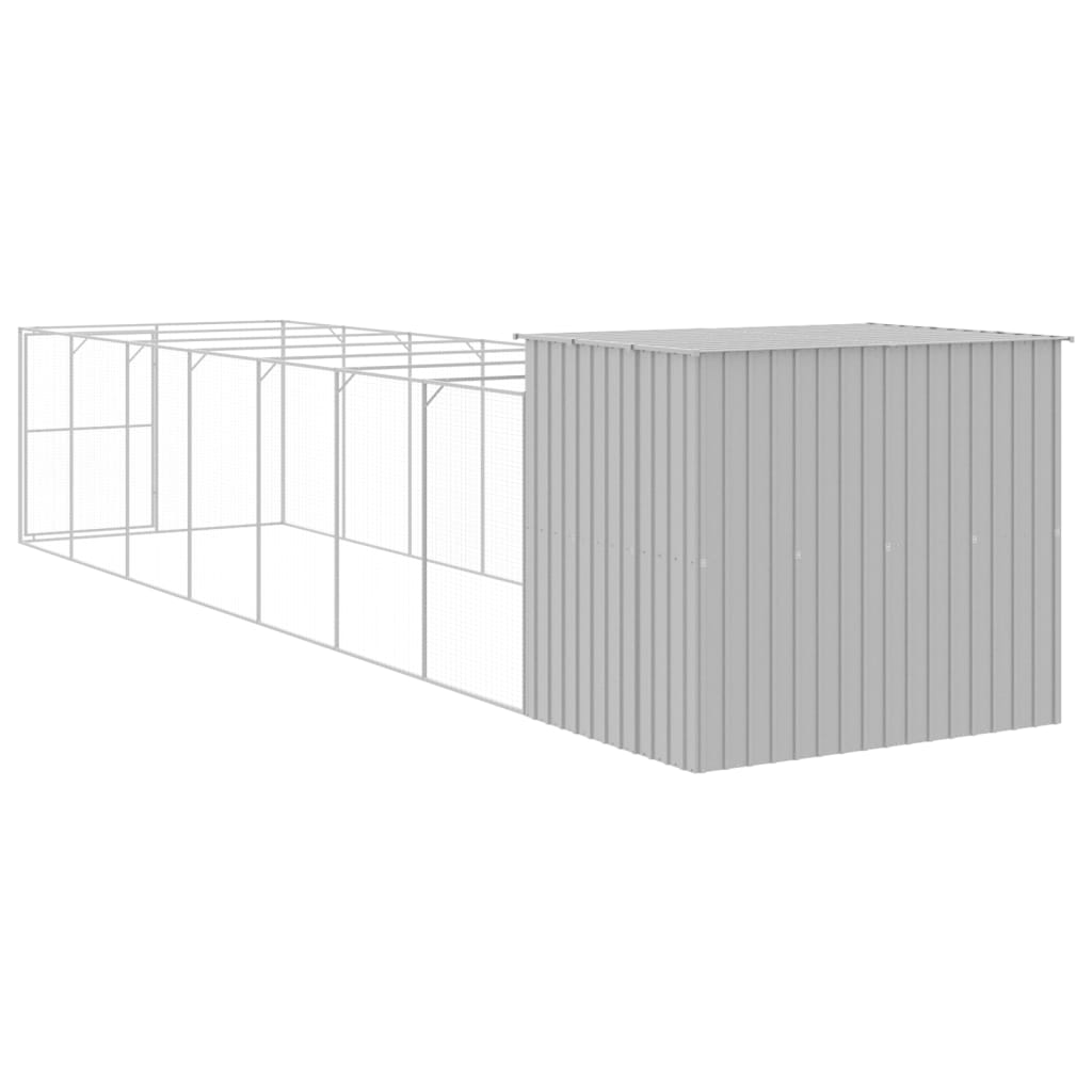 vidaXL Cușcă de câine & țarc gri deschis 214x865x181cm oțel galvanizat vidaXL Cușcă de câine & țarc gri deschis 214x865x181cm oțel galvanizat