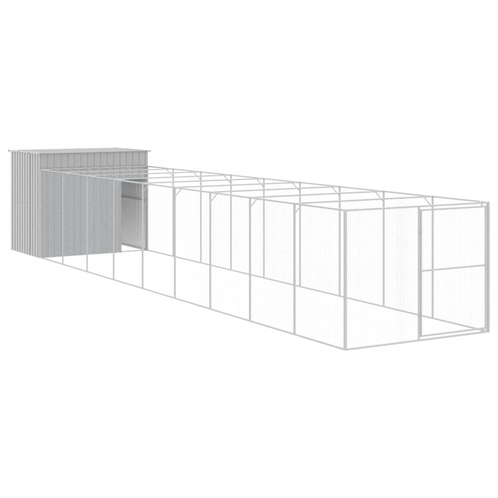 vidaXL Cușcă câine & țarc gri deschis 214x1069x181 cm oțel galvanizat vidaXL Cușcă câine & țarc gri deschis 214x1069x181 cm oțel galvanizat