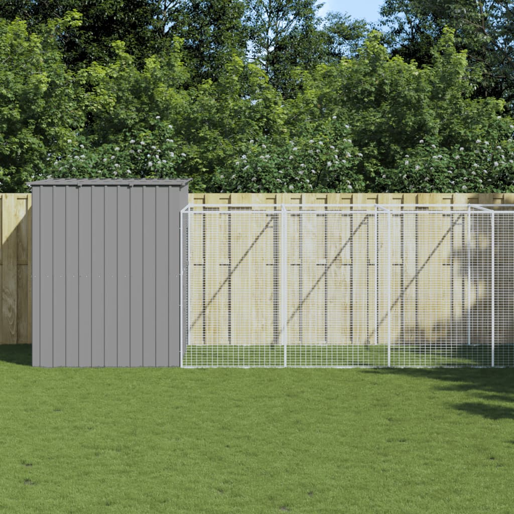 vidaXL Cușcă câine & țarc gri deschis 214x1069x181 cm oțel galvanizat vidaXL Cușcă câine & țarc gri deschis 214x1069x181 cm oțel galvanizat