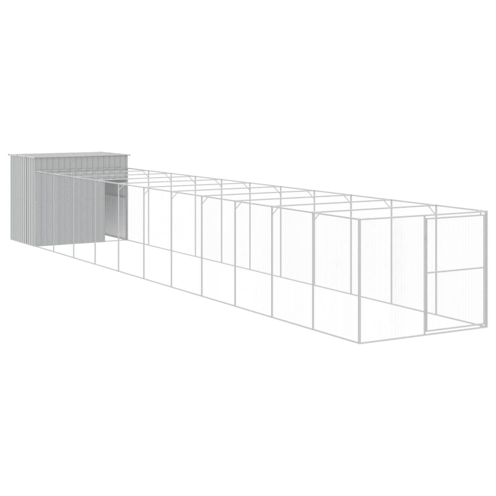 vidaXL Cușcă câine & țarc gri deschis 214x1273x181 cm oțel galvanizat vidaXL Cușcă câine & țarc gri deschis 214x1273x181 cm oțel galvanizat