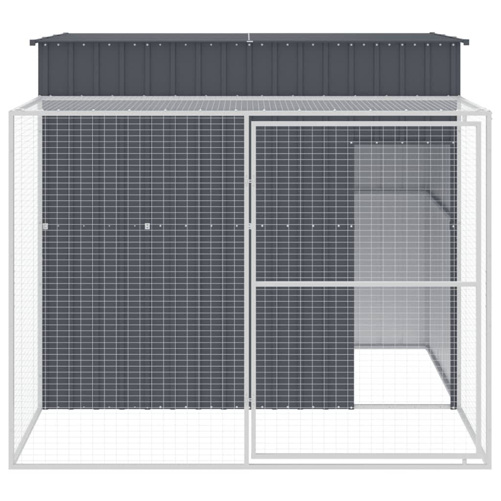 vidaXL Cușcă de câine cu țarc antracit 214x253x181 cm oțel galvanizat vidaXL Cușcă de câine cu țarc antracit 214x253x181 cm oțel galvanizat