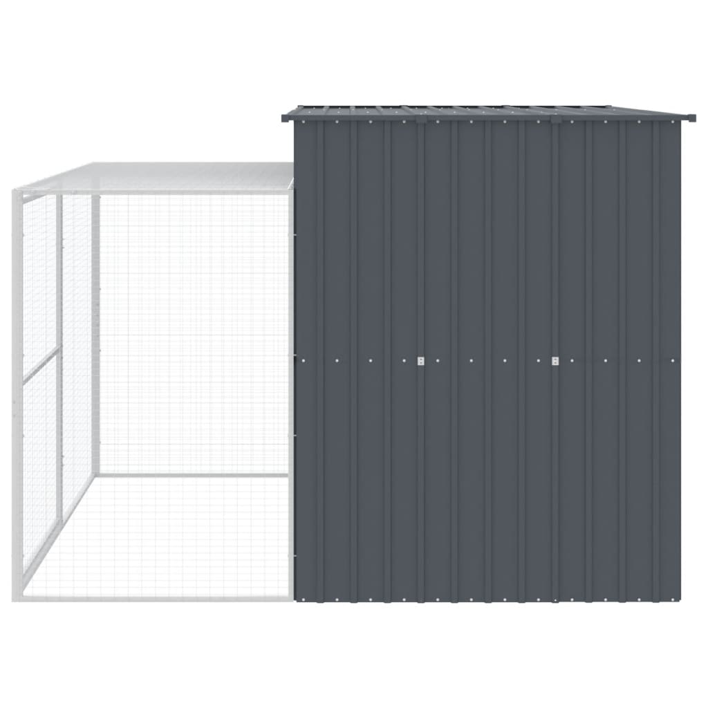 vidaXL Cușcă de câine cu țarc antracit 214x253x181 cm oțel galvanizat vidaXL Cușcă de câine cu țarc antracit 214x253x181 cm oțel galvanizat