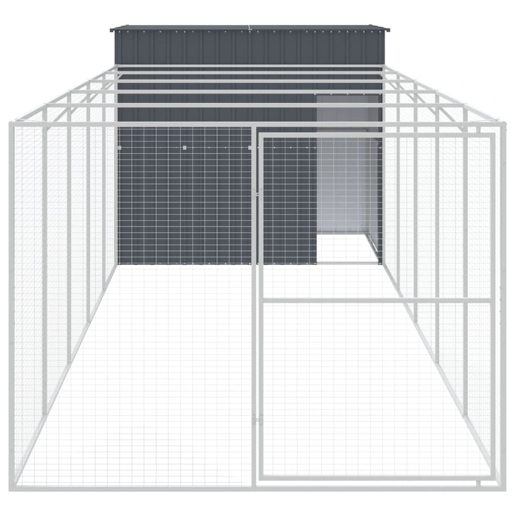 vidaXL Cușcă de câine cu țarc antracit 214x661x181 cm oțel galvanizat vidaXL Cușcă de câine cu țarc antracit 214x661x181 cm oțel galvanizat