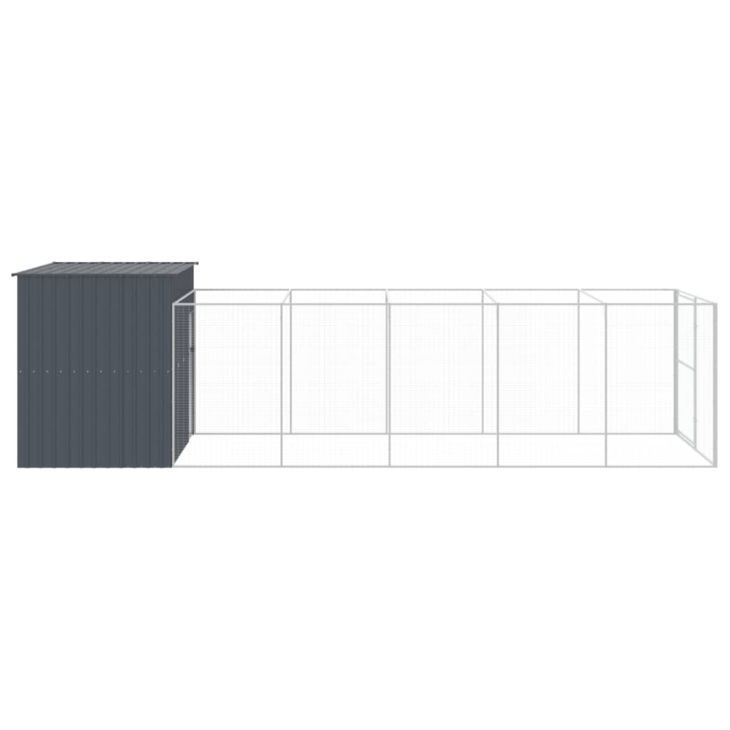 vidaXL Cușcă de câine cu țarc antracit 214x661x181 cm oțel galvanizat vidaXL Cușcă de câine cu țarc antracit 214x661x181 cm oțel galvanizat