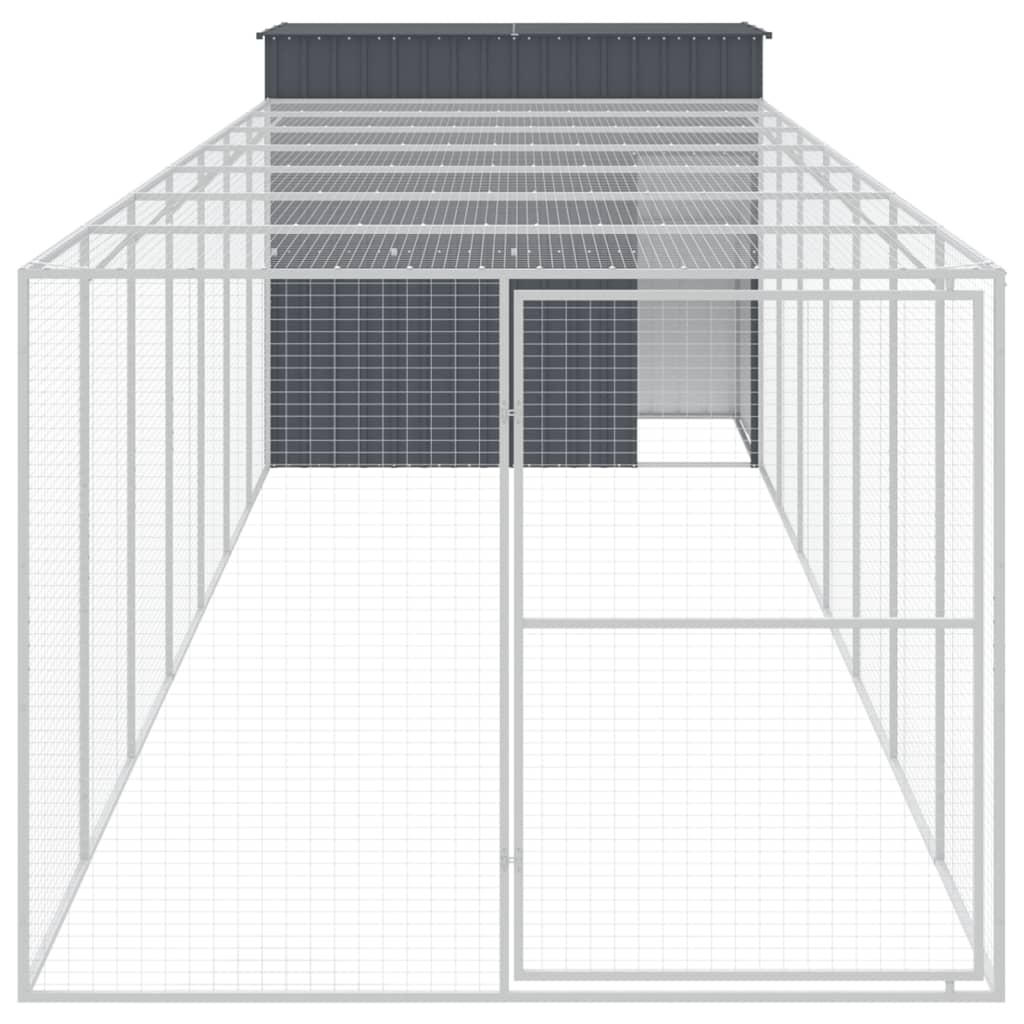 vidaXL Cușcă de câine cu țarc antracit 214x865x181 cm oțel galvanizat vidaXL Cușcă de câine cu țarc antracit 214x865x181 cm oțel galvanizat
