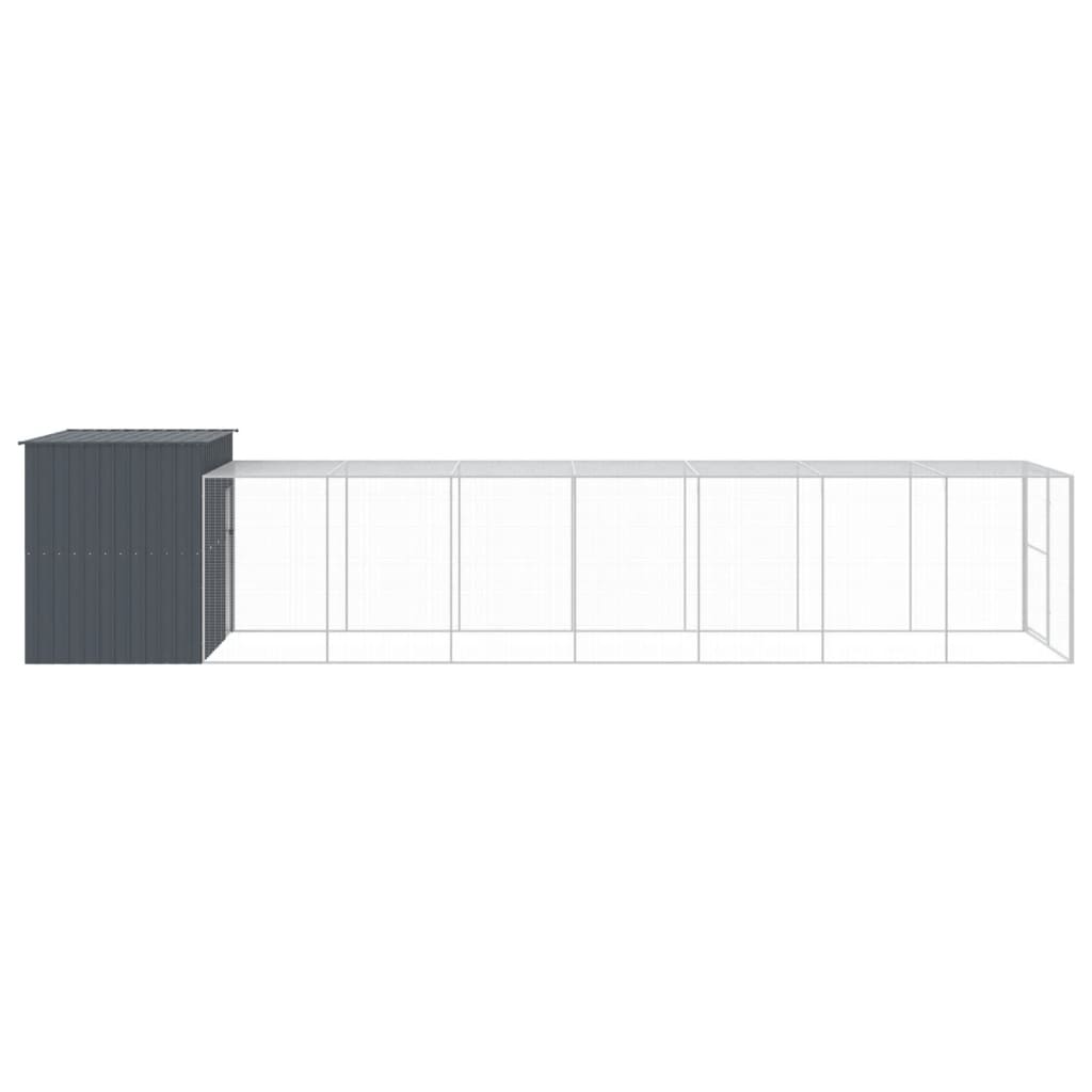 vidaXL Cușcă de câine cu țarc antracit 214x865x181 cm oțel galvanizat vidaXL Cușcă de câine cu țarc antracit 214x865x181 cm oțel galvanizat