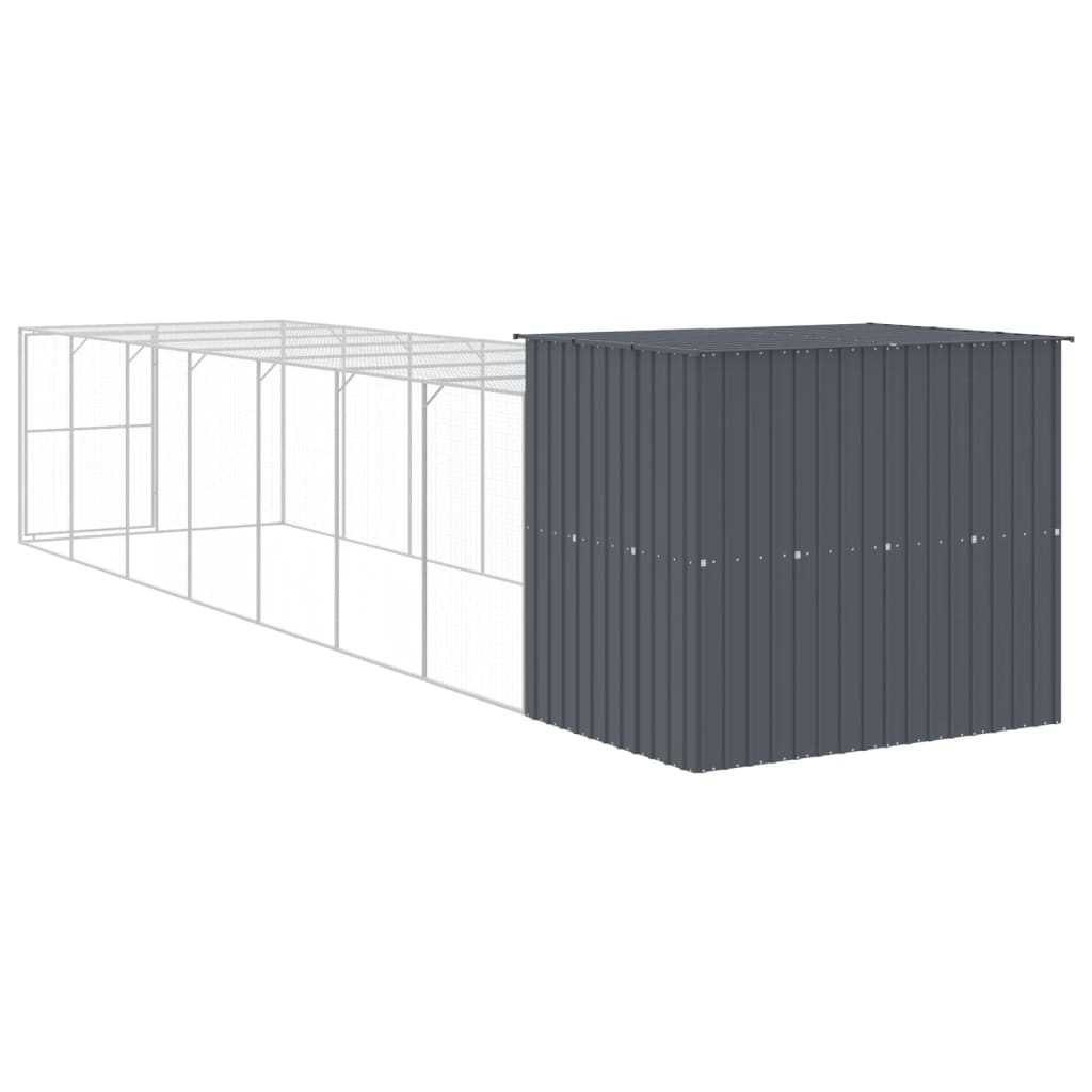 vidaXL Cușcă de câine cu țarc antracit 214x865x181 cm oțel galvanizat vidaXL Cușcă de câine cu țarc antracit 214x865x181 cm oțel galvanizat