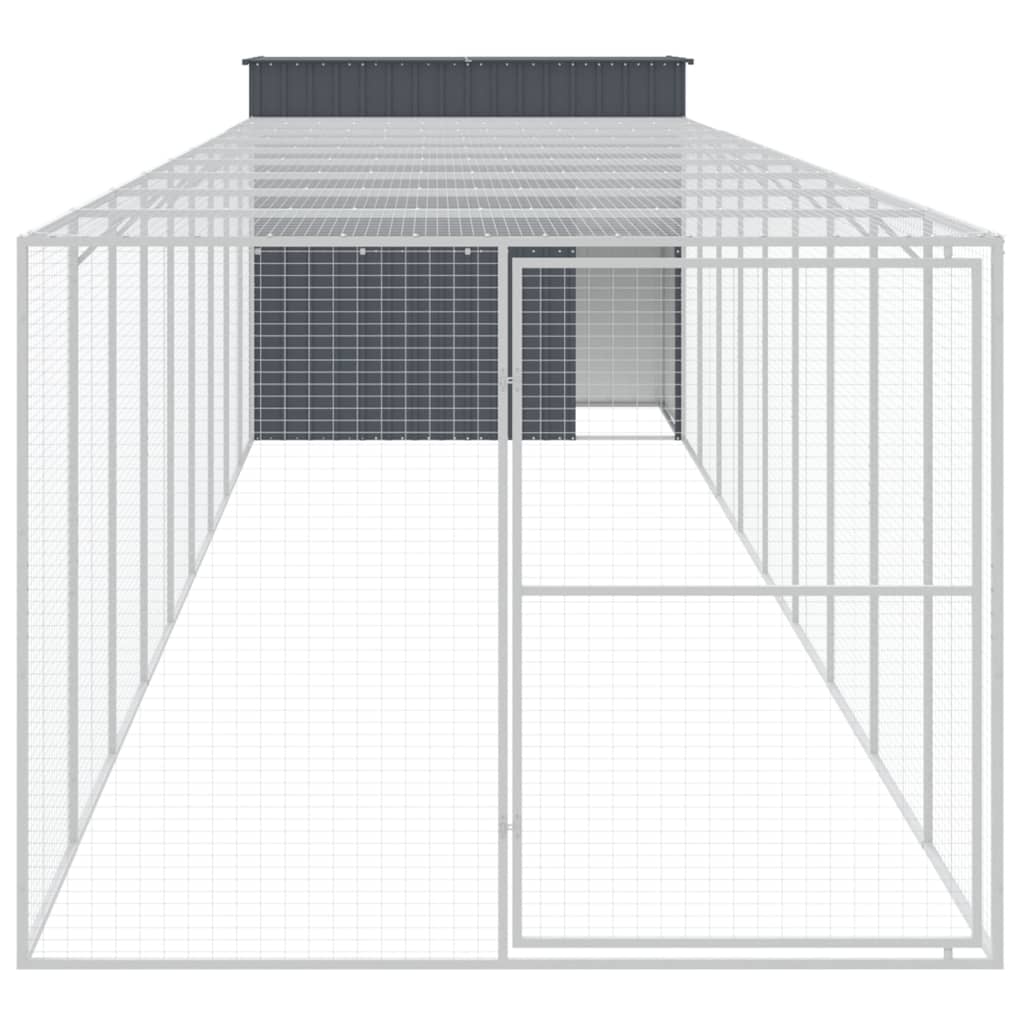 vidaXL Cușcă de câine cu țarc antracit 214x1069x181 cm oțel galvanizat vidaXL Cușcă de câine cu țarc antracit 214x1069x181 cm oțel galvanizat