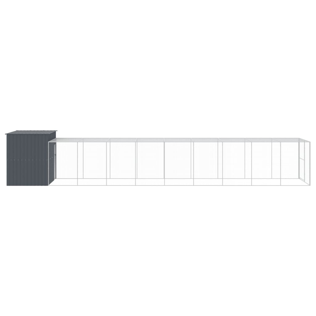vidaXL Cușcă de câine cu țarc antracit 214x1069x181 cm oțel galvanizat vidaXL Cușcă de câine cu țarc antracit 214x1069x181 cm oțel galvanizat