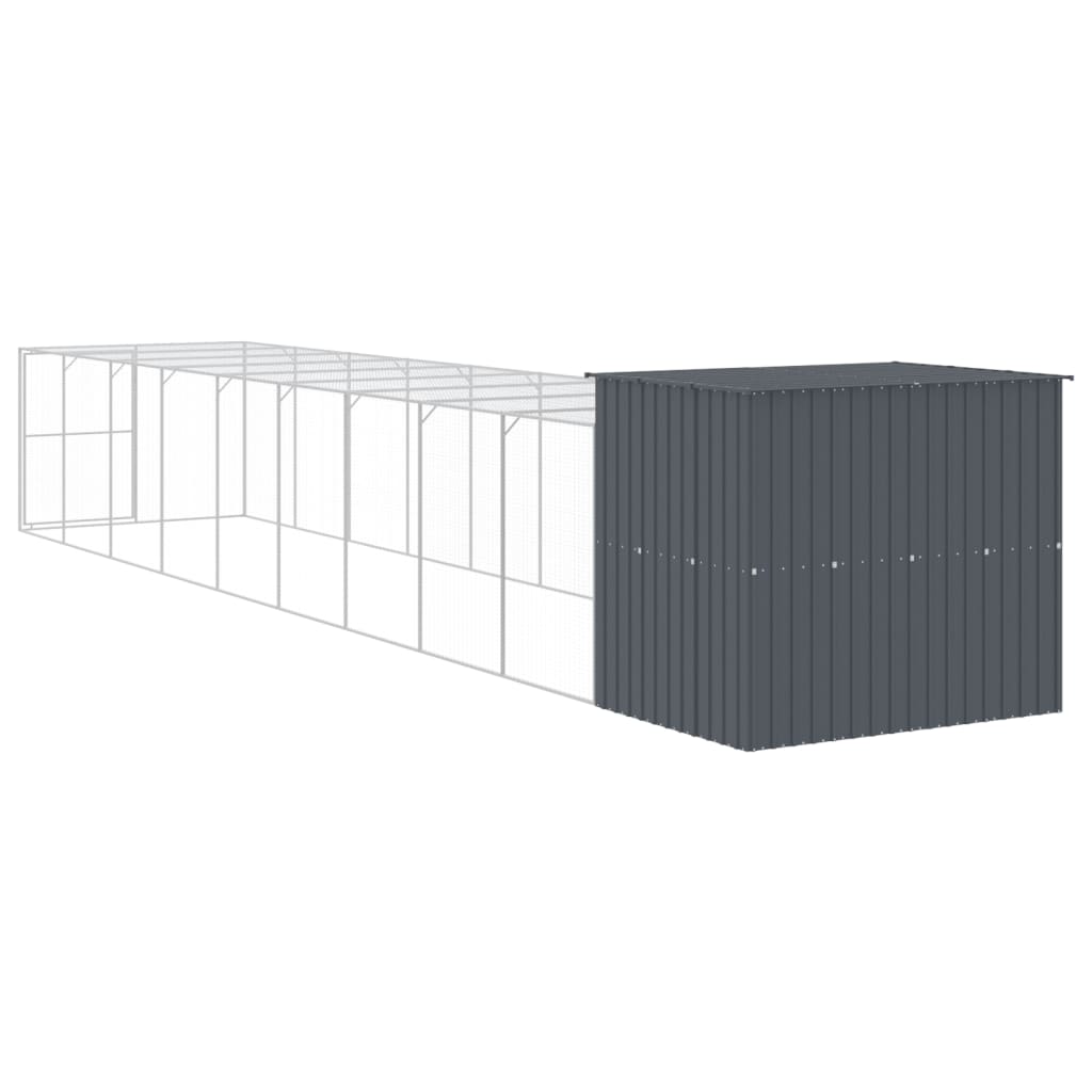 vidaXL Cușcă de câine cu țarc antracit 214x1069x181 cm oțel galvanizat vidaXL Cușcă de câine cu țarc antracit 214x1069x181 cm oțel galvanizat