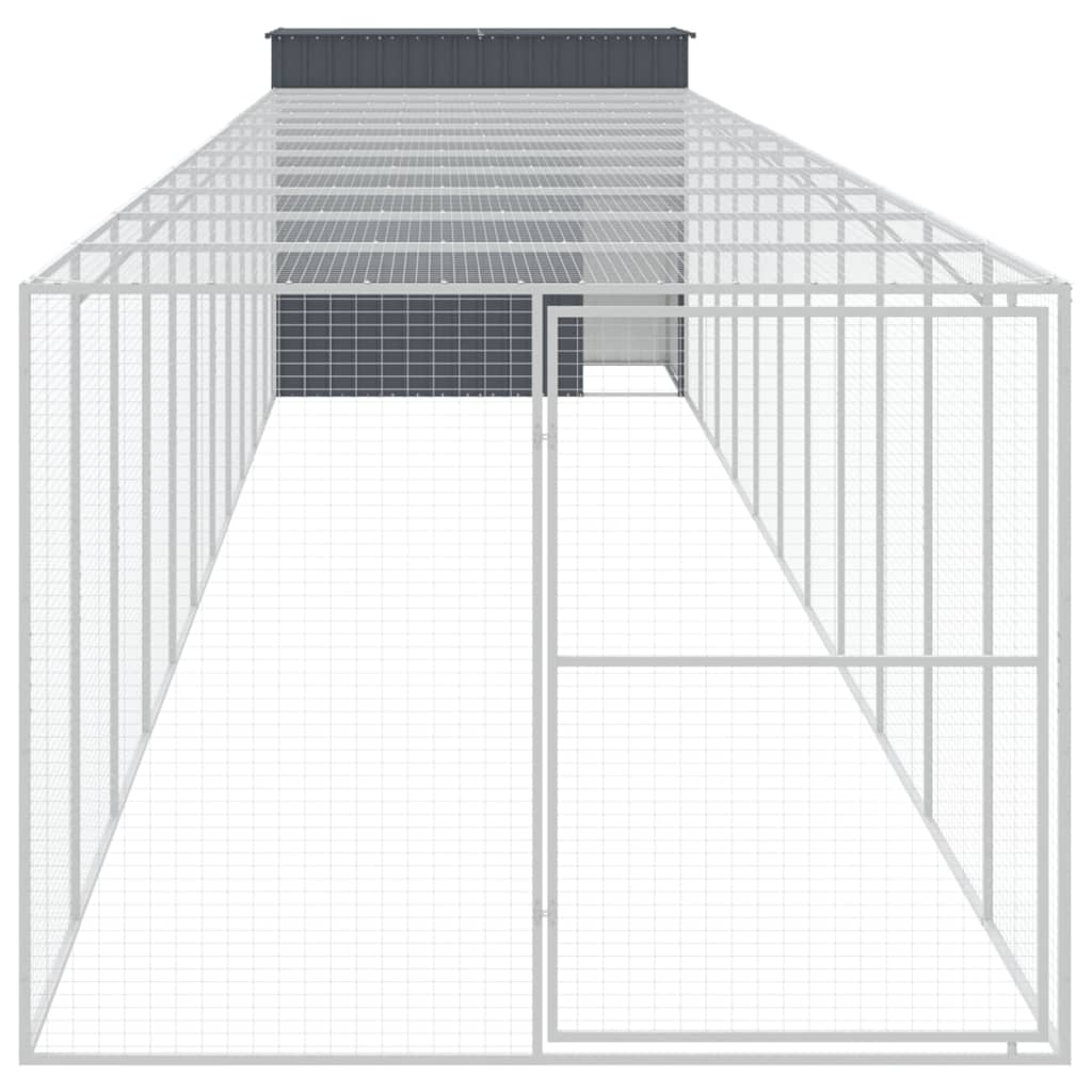 vidaXL Cușcă câine cu țarc antracit 214x1273x181 cm oțel galvanizat vidaXL Cușcă câine cu țarc antracit 214x1273x181 cm oțel galvanizat
