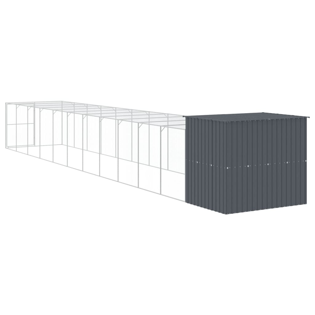 vidaXL Cușcă câine cu țarc antracit 214x1273x181 cm oțel galvanizat vidaXL Cușcă câine cu țarc antracit 214x1273x181 cm oțel galvanizat