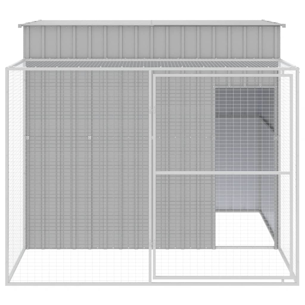 vidaXL Cușcă de câine & țarc gri deschis 214x253x181cm oțel galvanizat