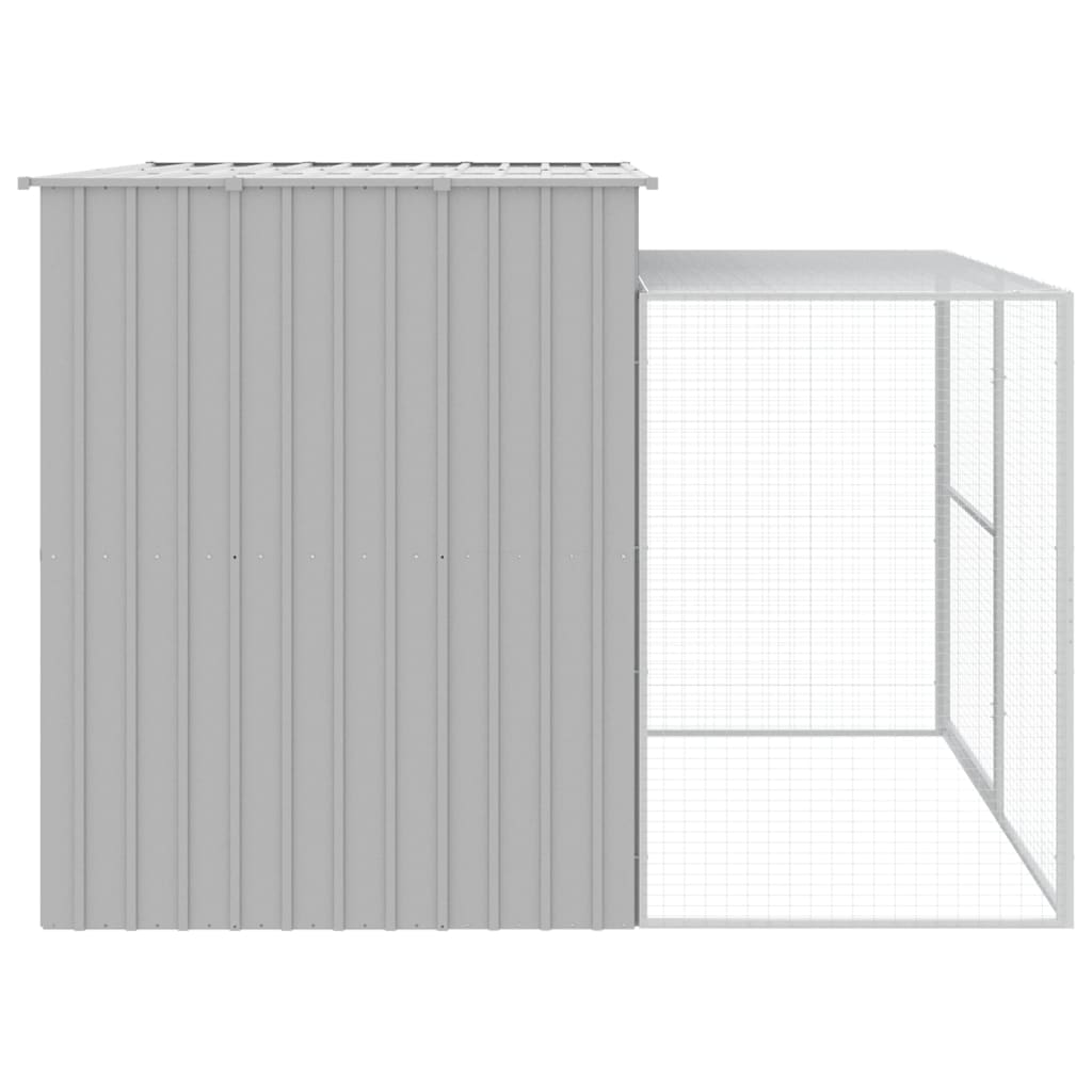 vidaXL Cușcă de câine & țarc gri deschis 214x253x181cm oțel galvanizat