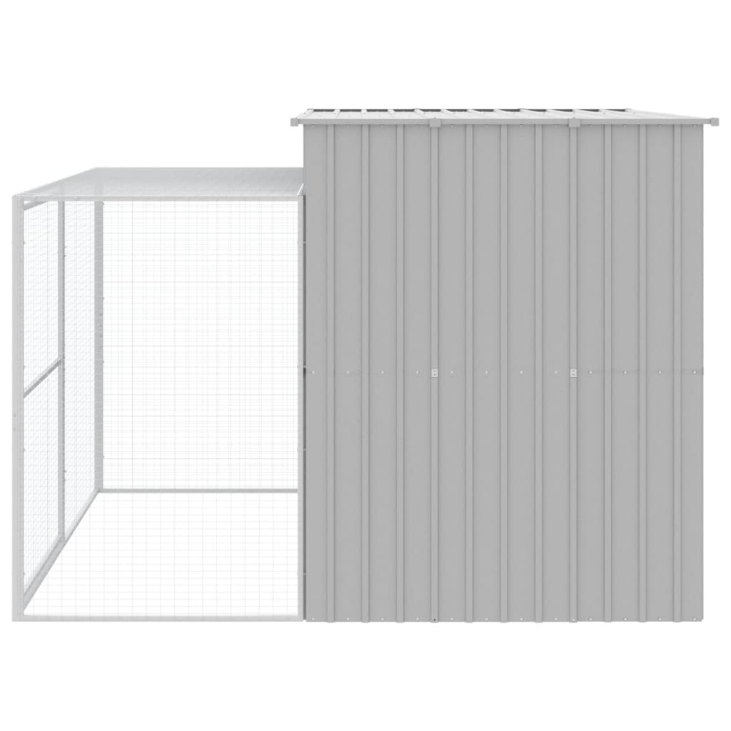 vidaXL Cușcă de câine & țarc gri deschis 214x253x181cm oțel galvanizat