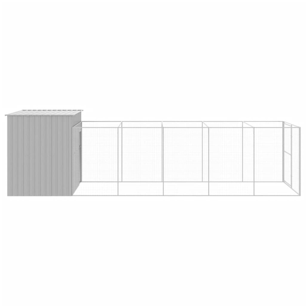 vidaXL Cușcă de câine & țarc gri deschis 214x661x181cm oțel galvanizat vidaXL Cușcă de câine & țarc gri deschis 214x661x181cm oțel galvanizat