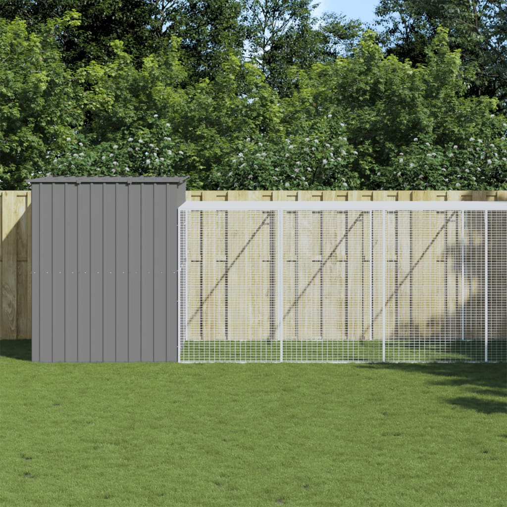 vidaXL Cușcă de câine & țarc gri deschis 214x661x181cm oțel galvanizat vidaXL Cușcă de câine & țarc gri deschis 214x661x181cm oțel galvanizat