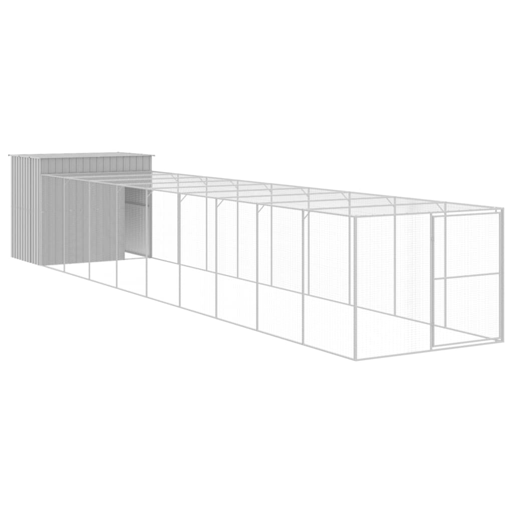 vidaXL Cușcă câine & țarc gri deschis 214x1069x181 cm oțel galvanizat vidaXL Cușcă câine & țarc gri deschis 214x1069x181 cm oțel galvanizat
