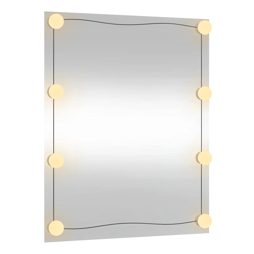 vidaXL Oglindă de perete cu lumini LED 50x60 cm sticlă dreptunghiular