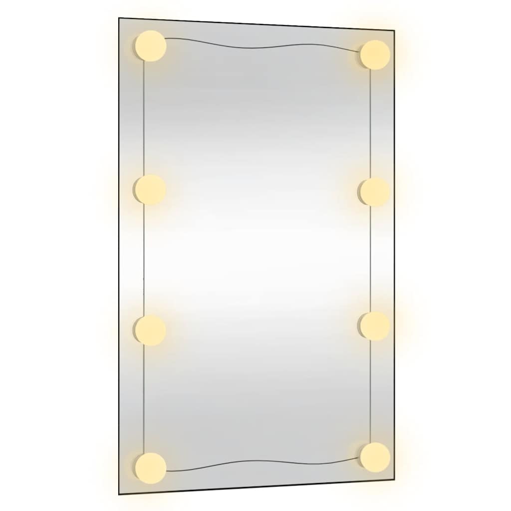 vidaXL Oglindă de perete cu lumini LED 50x80 cm sticlă dreptunghiular