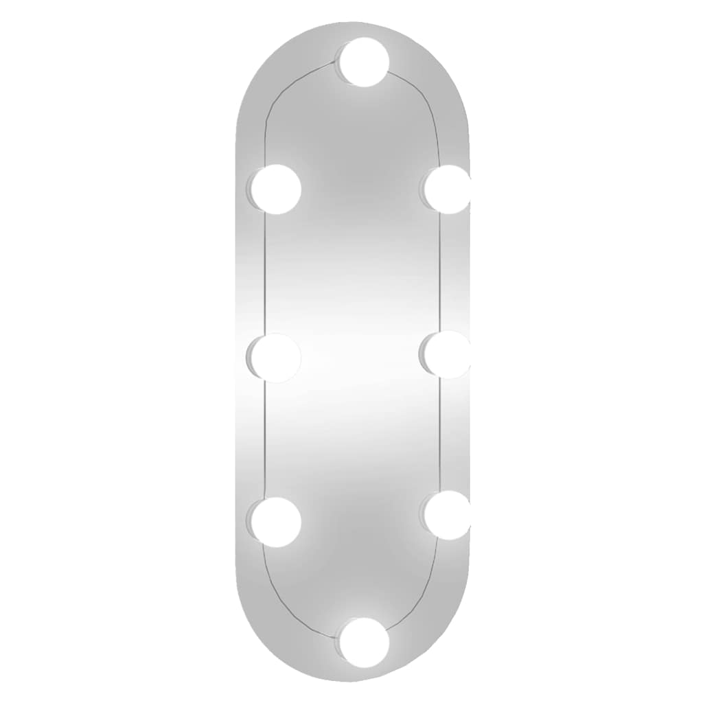 vidaXL Oglindă de perete cu lumini LED 20x50 cm oval sticlă vidaXL Oglindă de perete cu lumini LED 20x50 cm oval sticlă