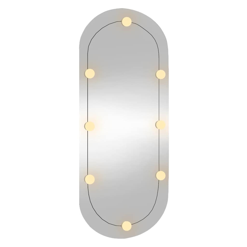 vidaXL Oglindă de perete cu lumini LED 40x90 cm oval sticlă