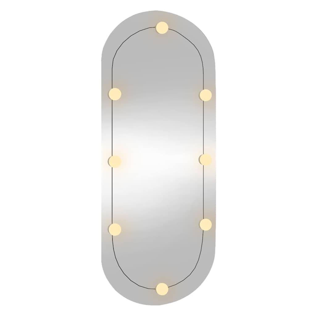vidaXL Oglindă de perete cu lumini LED 45x100 cm oval sticlă