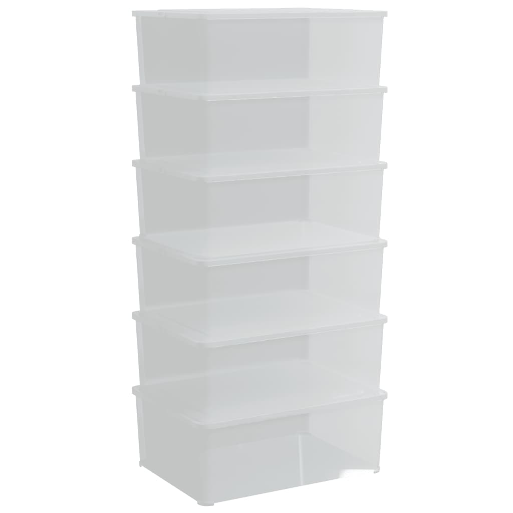 vidaXL Cutii de depozitare din plastic, 6 buc., 10 L, stivuibile vidaXL Cutii de depozitare din plastic, 6 buc., 10 L, stivuibile