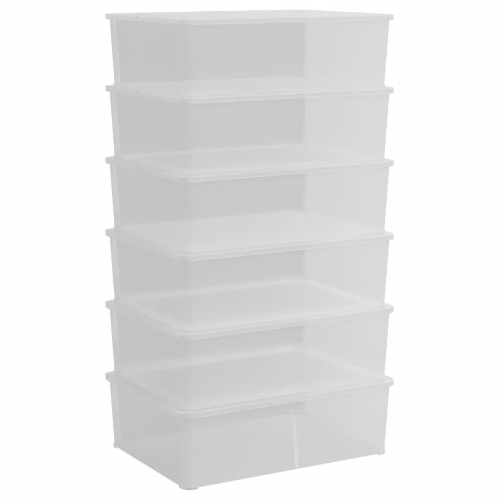 vidaXL Cutii de depozitare din plastic, 6 buc., 25 L, stivuibile vidaXL Cutii de depozitare din plastic, 6 buc., 25 L, stivuibile