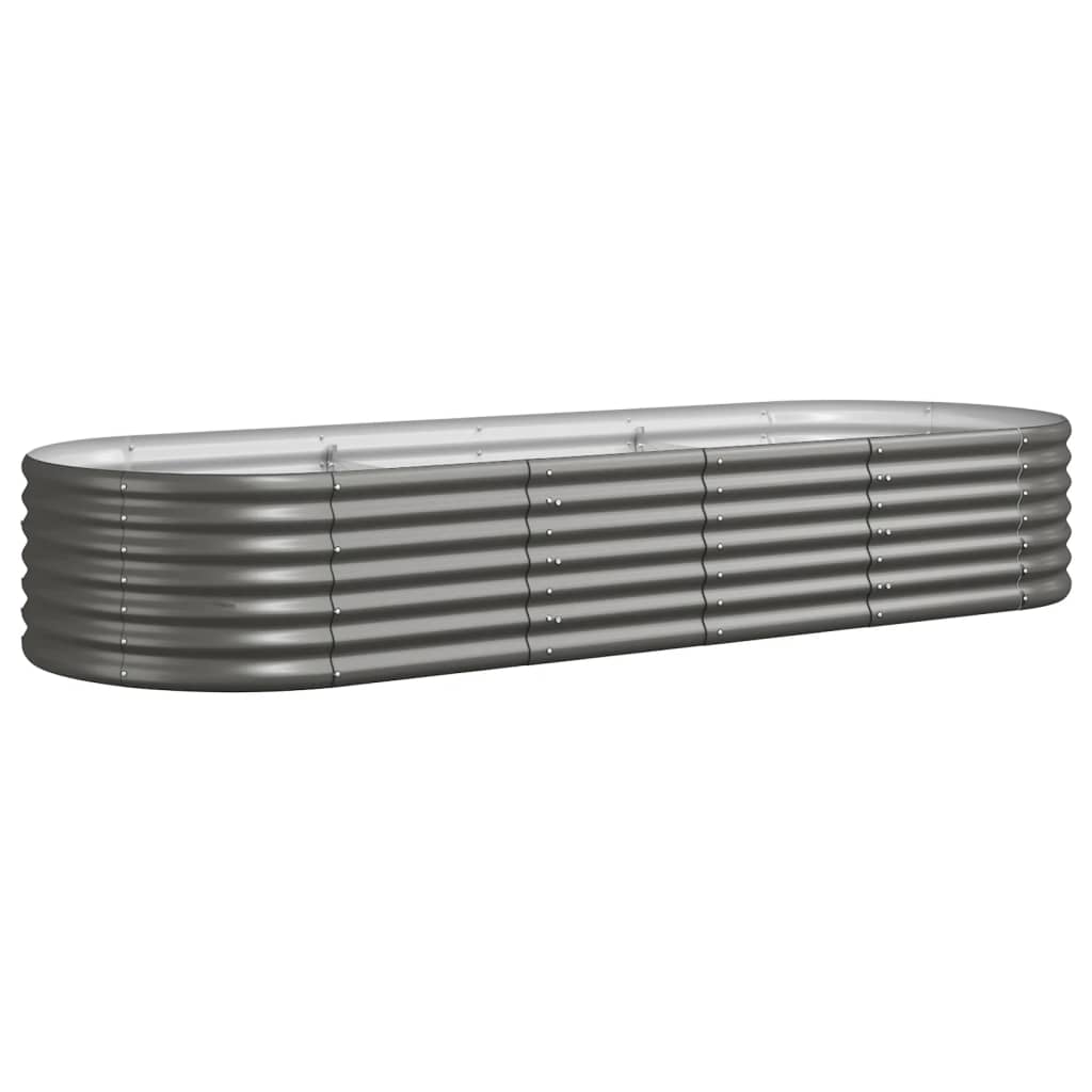 vidaXL Strat înălțat grădină gri 224x80x36cm oțel galvanizat