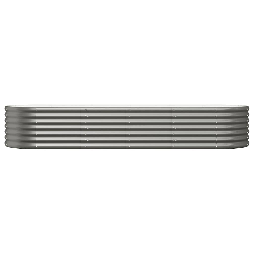 vidaXL Strat înălțat grădină gri 224x80x36cm oțel galvanizat