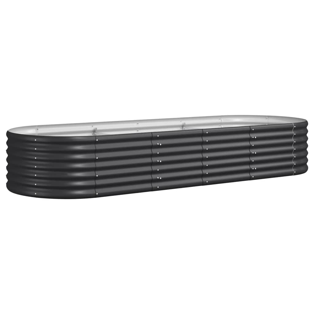vidaXL Strat înălțat grădină 224x80x36 cm oțel galvanizat