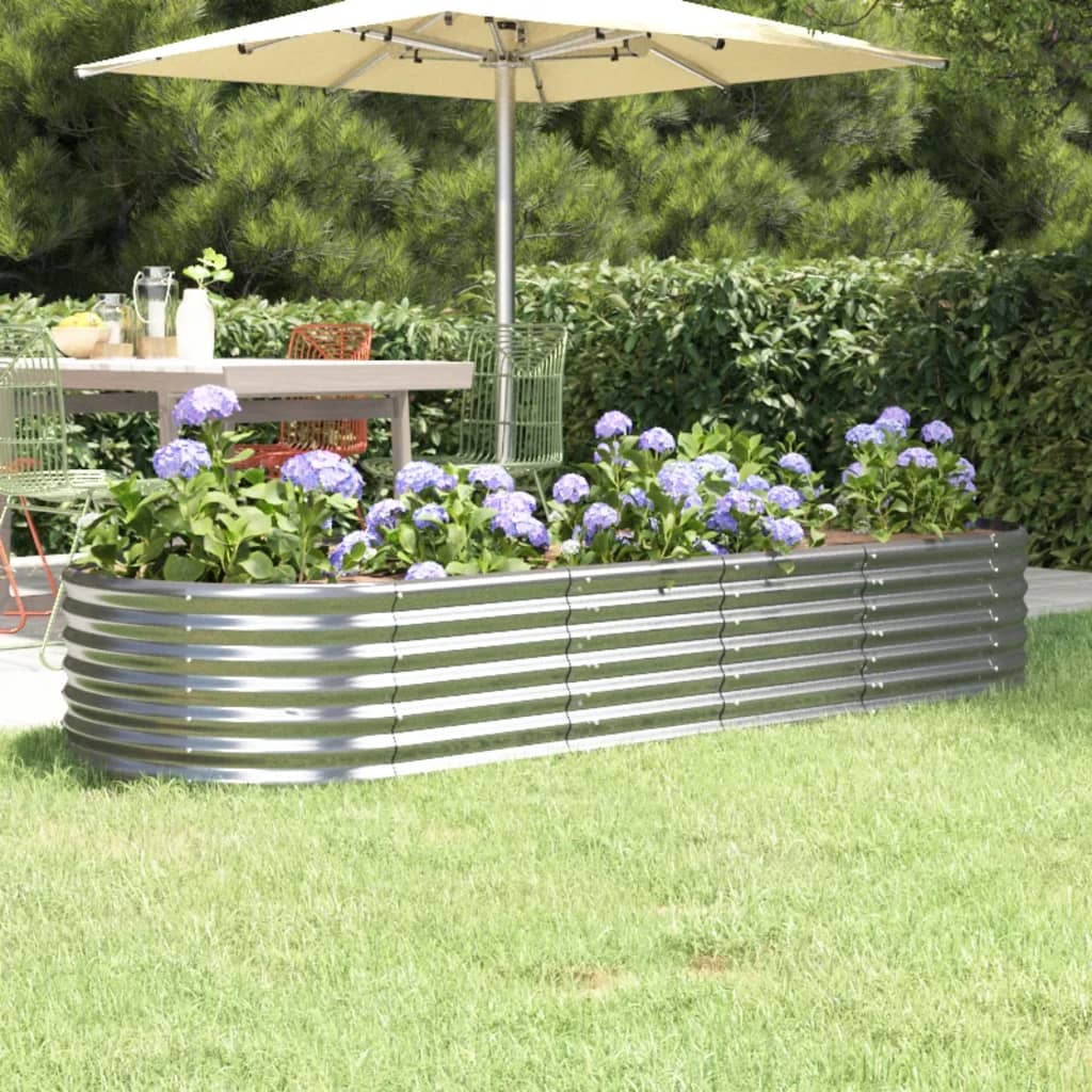 vidaXL Strat înălțat grădină 224x80x36 cm oțel galvanizat