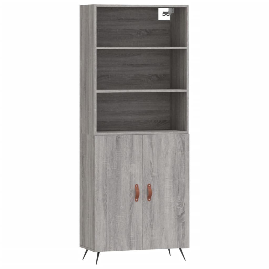 vidaXL Dulap înalt, gri sonoma, 69,5x34x180 cm, lemn compozit